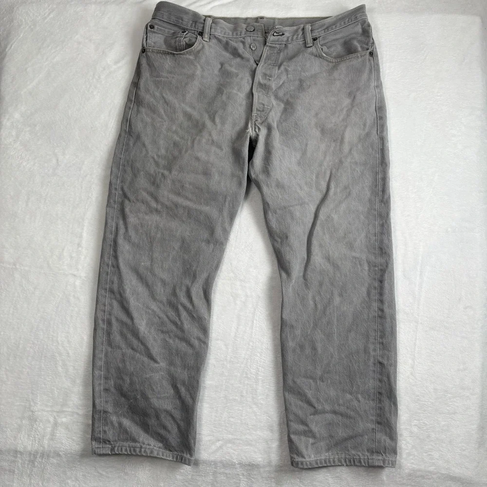 Levi's 501‎ Denim Grey Jeans Distressed Waist 36
